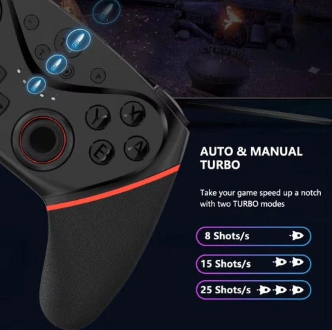 🎮 Wireless Gaming Controller with Turbo & Bluetooth-Black - Univercell