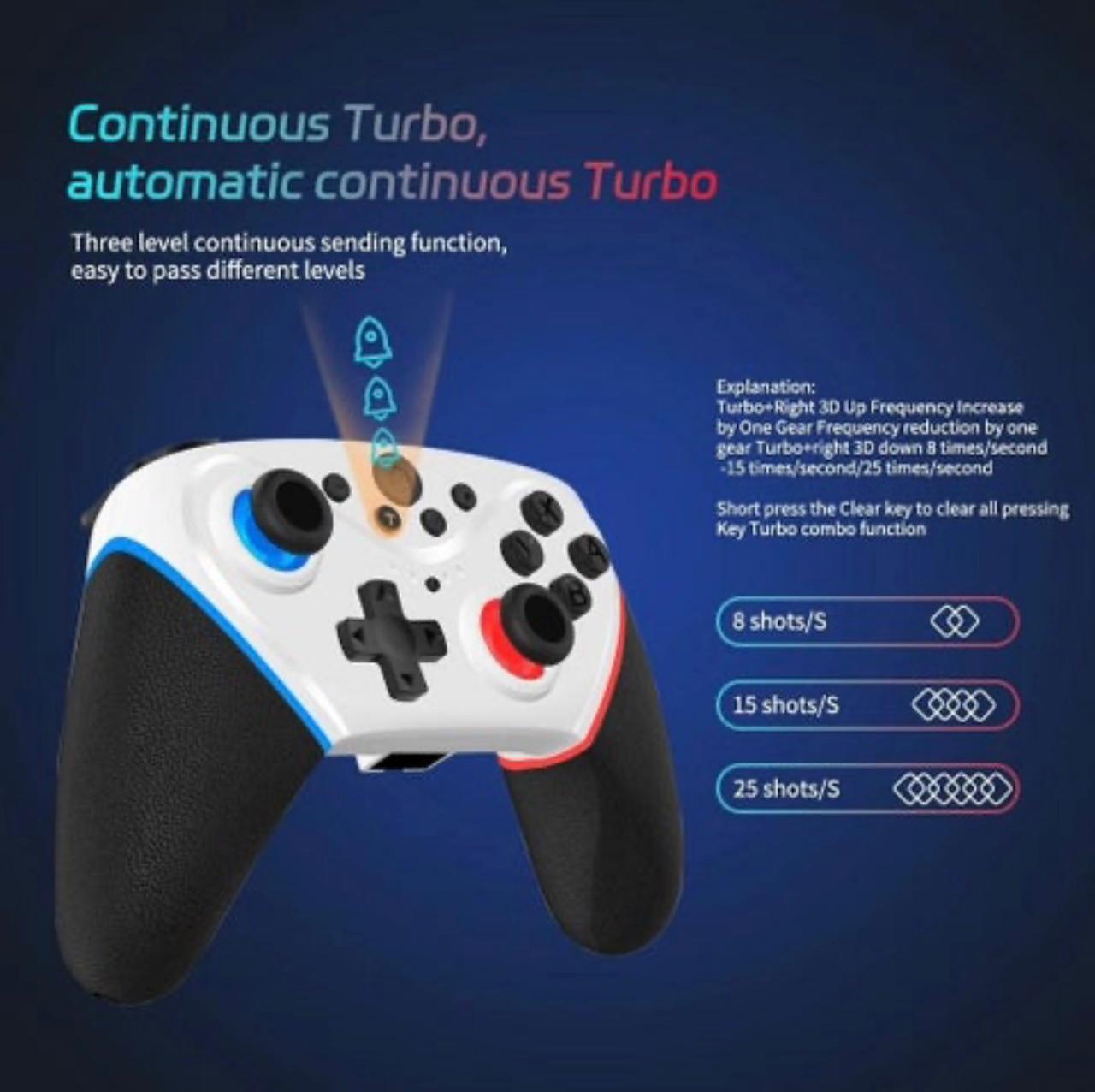 🎮 Wireless Gaming Controller with Turbo & Bluetooth-White - Univercell