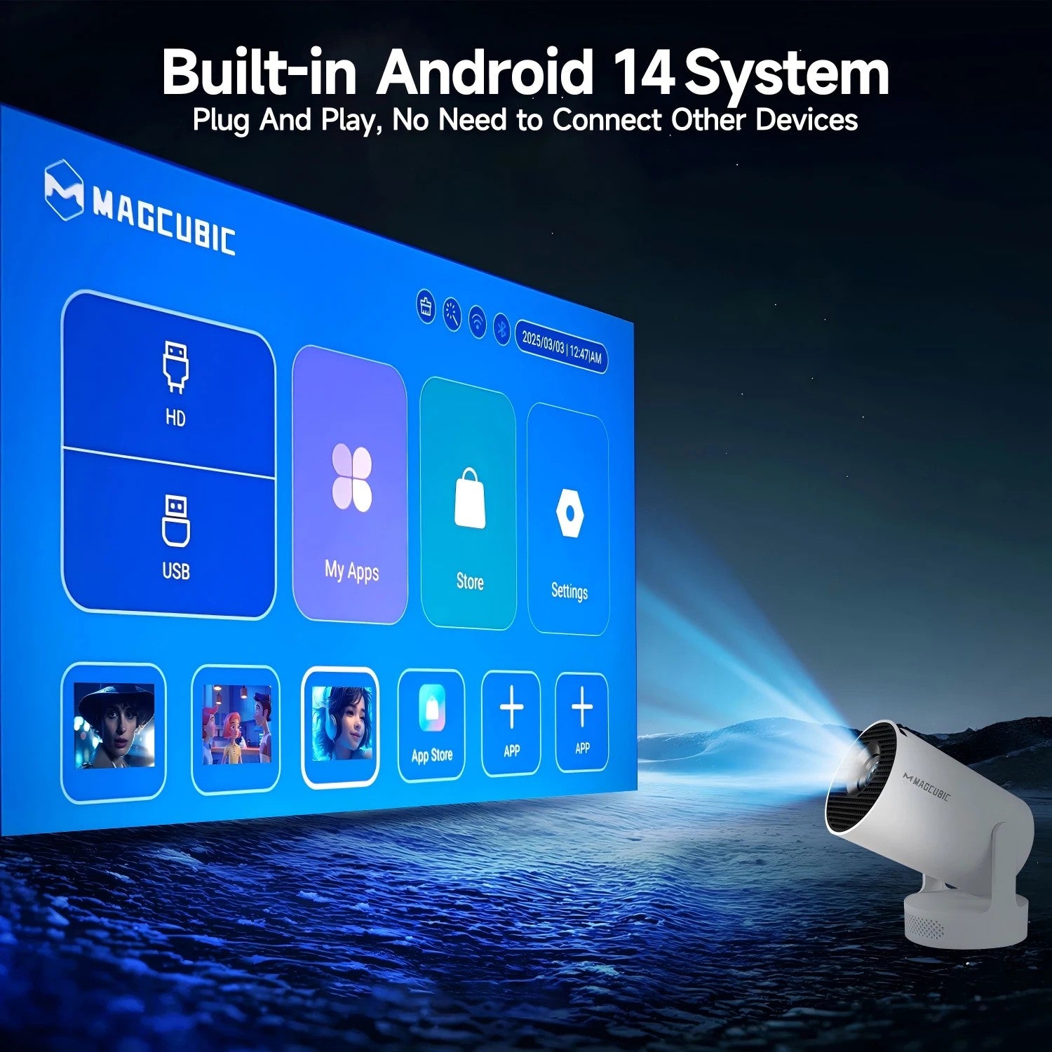 New 2026 Upgraded Magcubic  8K HY300 Pro+, Projector 290 ANSI Android 14, 40% Higher Brightness